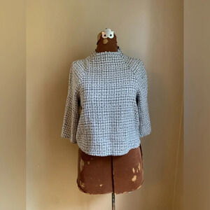 Zara woman tweed blouse, business office shirt